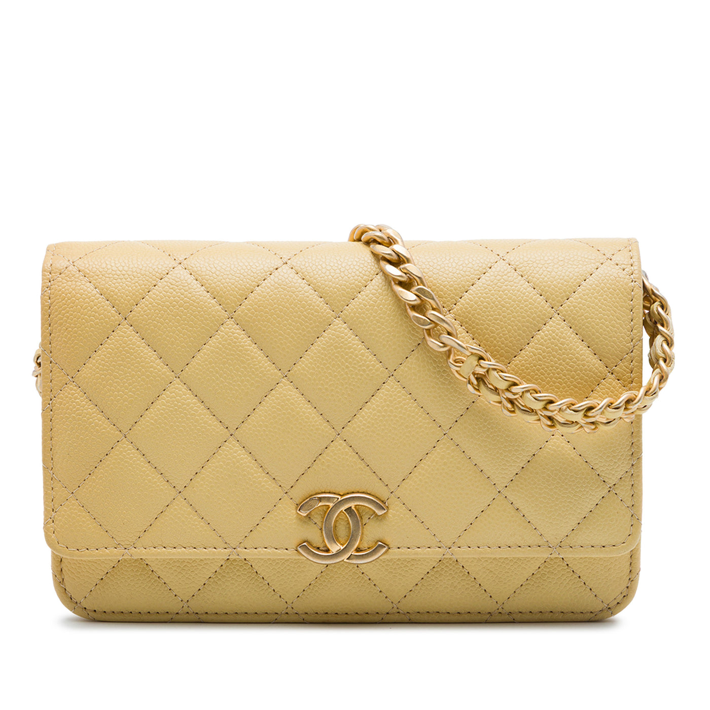 CC Quilted Caviar Wallet on Chain - Image 1