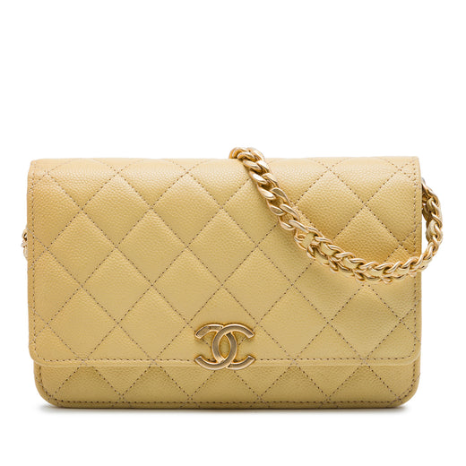 CC Quilted Caviar Wallet on Chain - Image 1