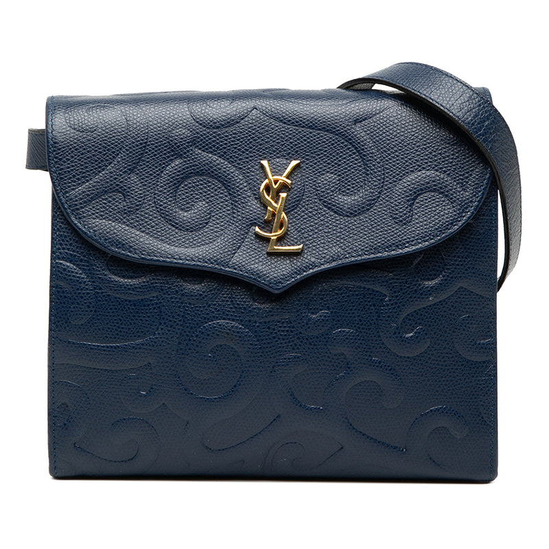Embossed Leather Arabesque Crossbody