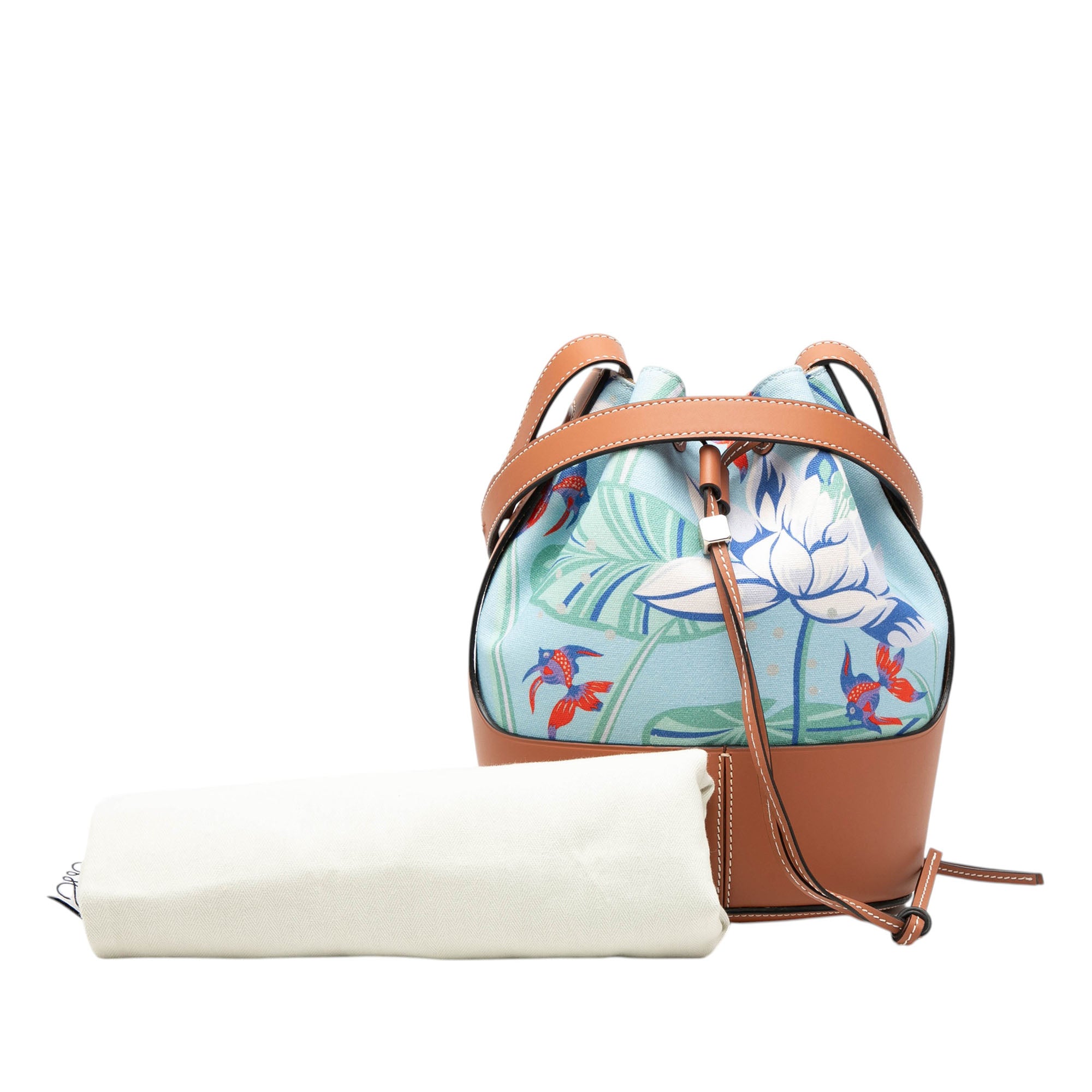 Paulas Ibiza Small Canvas Balloon Bucket Bag - Image 8