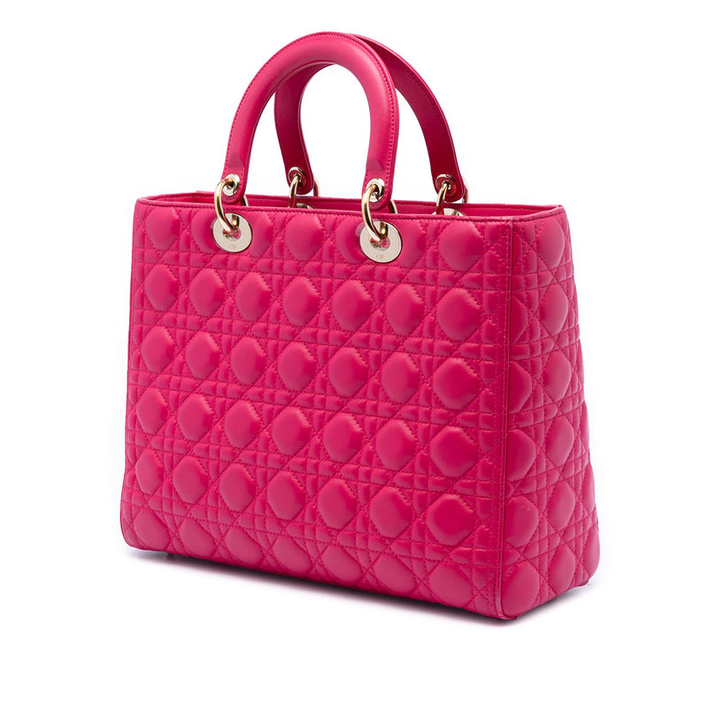 Large Lambskin Cannage Lady Dior - Image 2