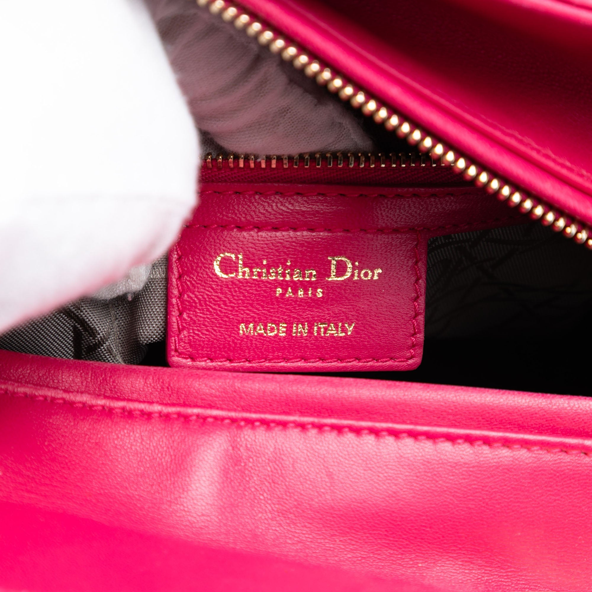 Large Lambskin Cannage Lady Dior - Image 5