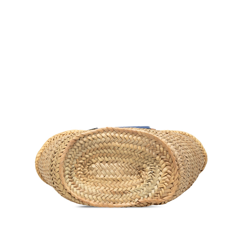 Medium Raffia Anagram Basket Tote - Image 3