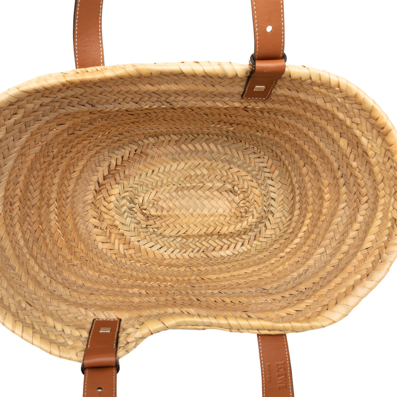 Medium Raffia Anagram Basket Tote - Image 4