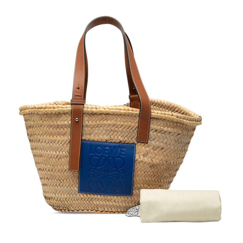 Medium Raffia Anagram Basket Tote - Image 7