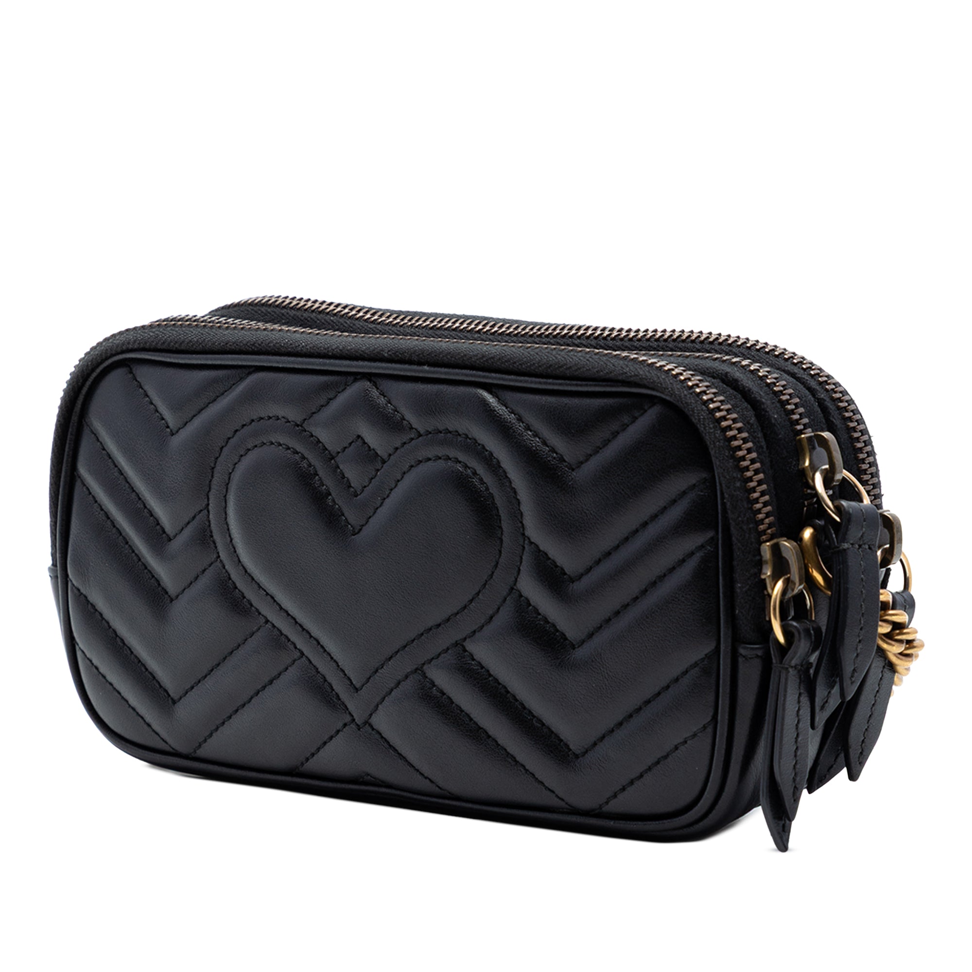 Mini GG Marmont Matelasse Leather Triple Zip Crossbody - Image 2