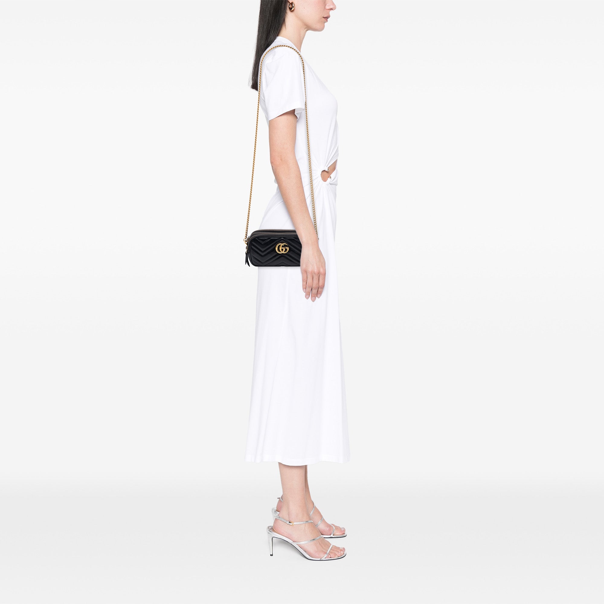 Mini GG Marmont Matelasse Leather Triple Zip Crossbody - Image 6