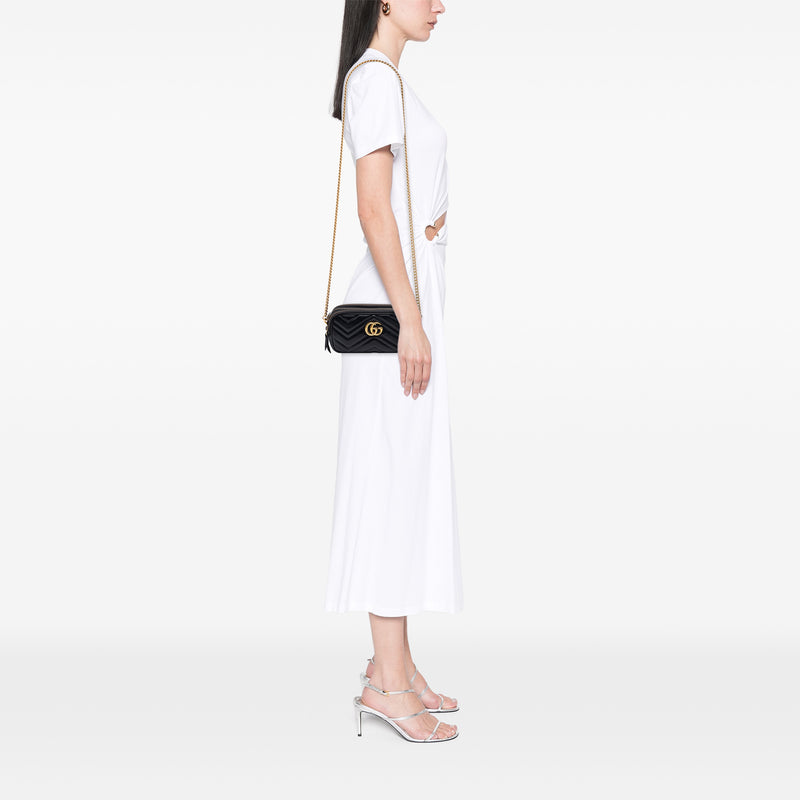 Mini GG Marmont Matelasse Leather Triple Zip Crossbody - Image 6