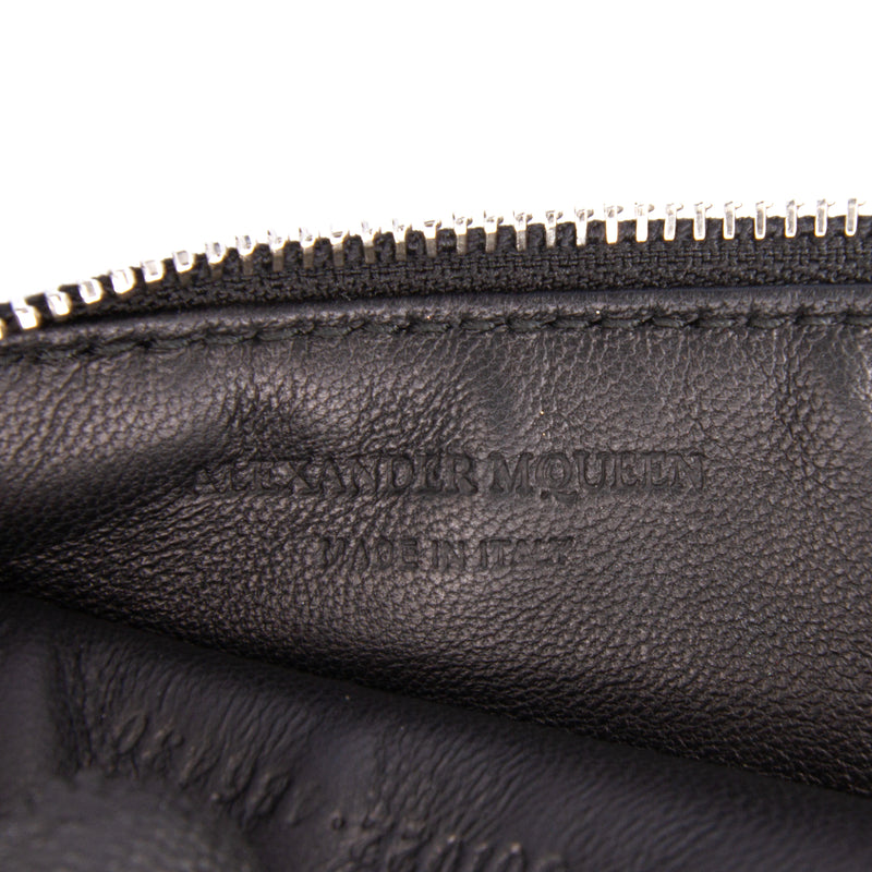 Metallic Leather Skull Charm Zip Card Holder - Image 5