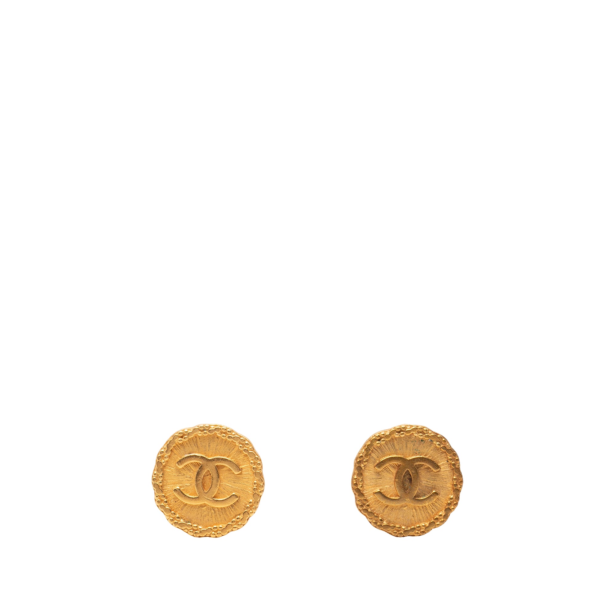 CC Gold Plated Round Clip On Earrings - Image 1