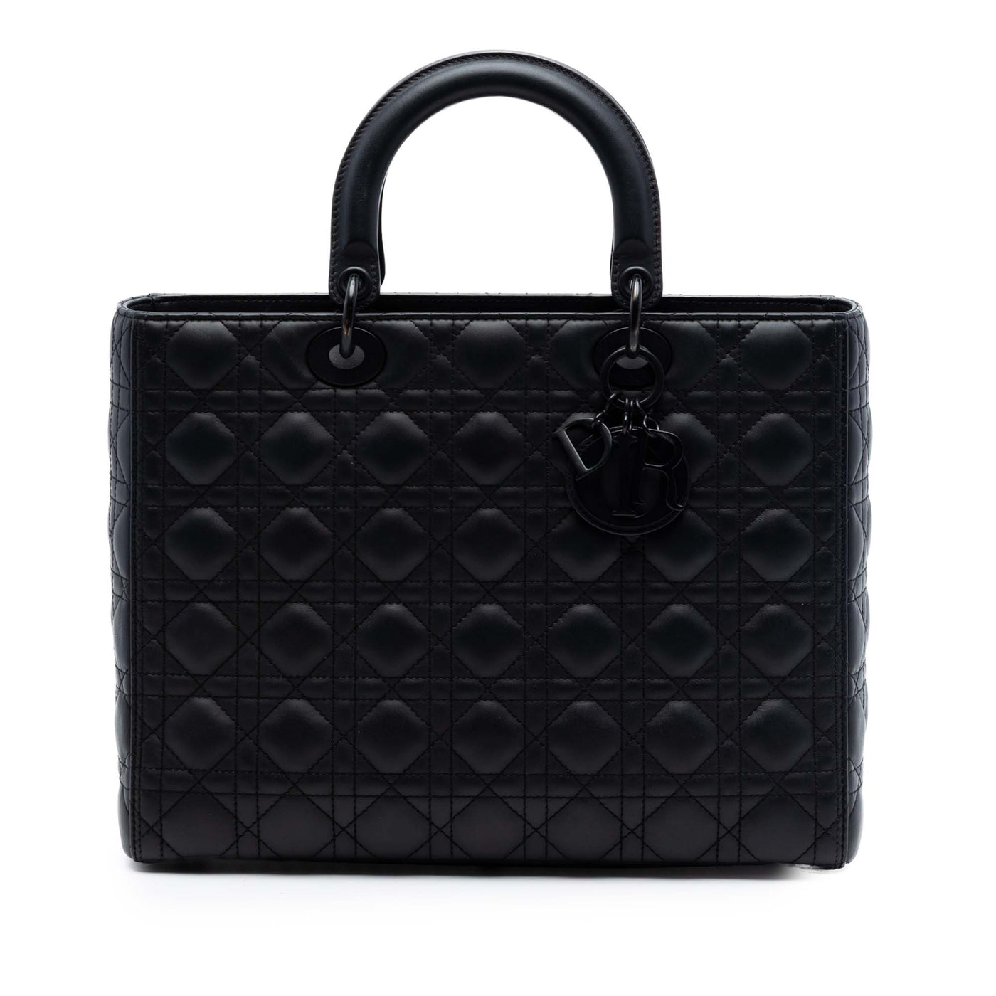 Large Ultra Matte Calfskin Cannage Lady Dior - Image 1