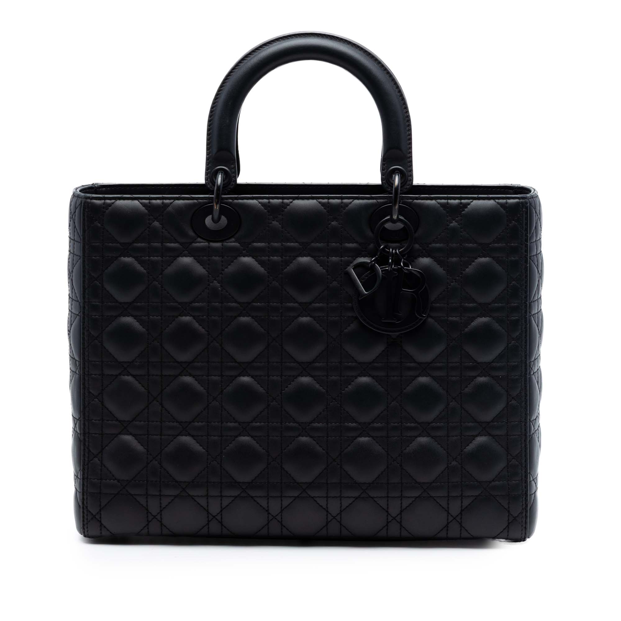 Large Ultra Matte Calfskin Cannage Lady Dior - Image 1