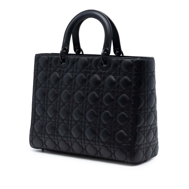 Large Ultra Matte Calfskin Cannage Lady Dior - Image 2