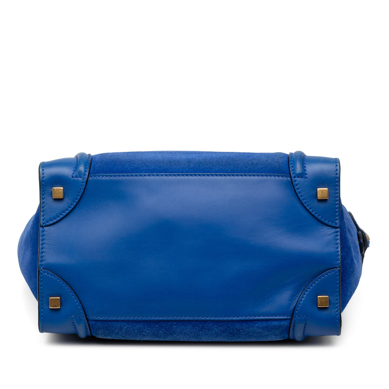 Mini Suede and Calfskin Luggage Tote - Image 3
