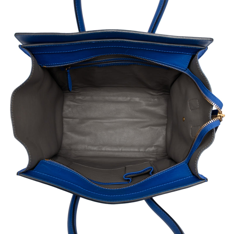 Mini Suede and Calfskin Luggage Tote - Image 4