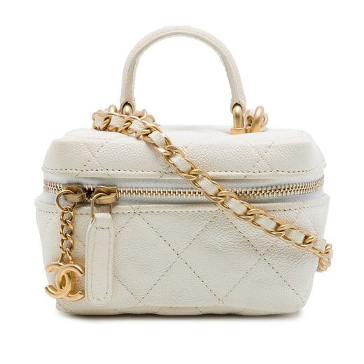 Mini Caviar Chain Zip Around Vanity Case - Image 1