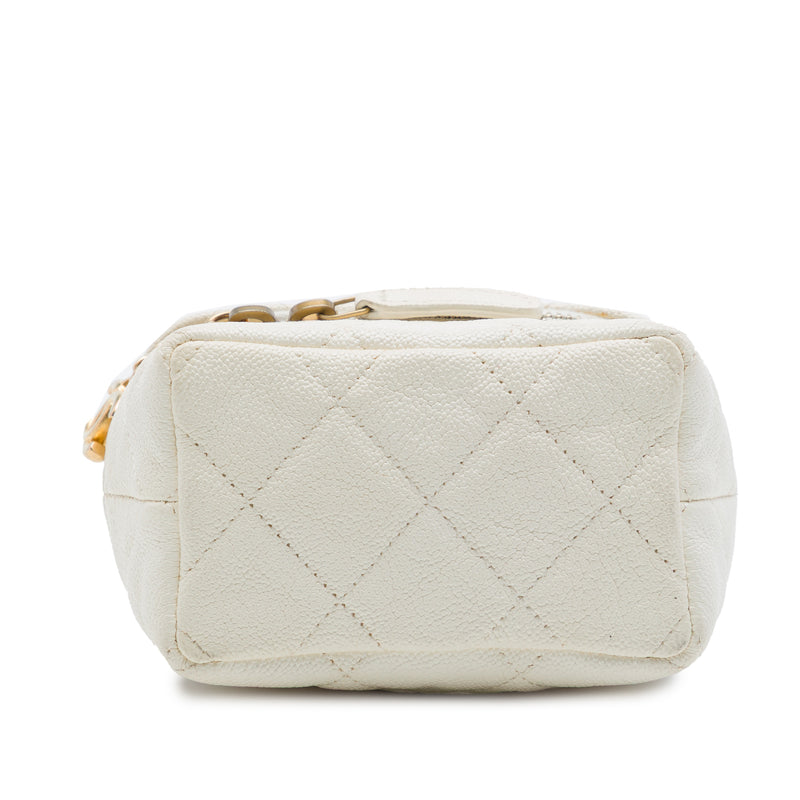 Mini Caviar Chain Zip Around Vanity Case - Image 3