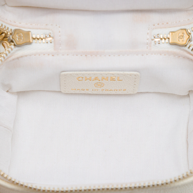 Mini Caviar Chain Zip Around Vanity Case - Image 4