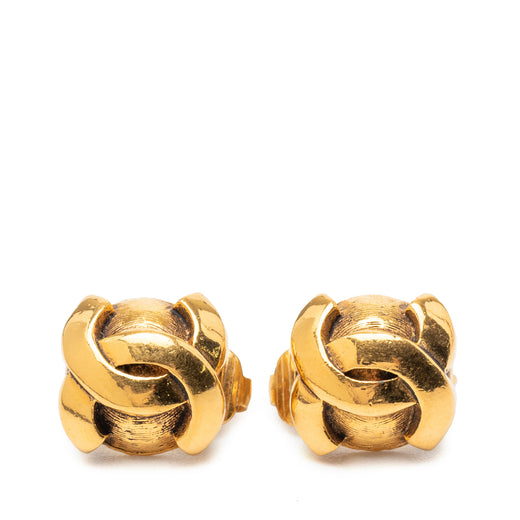 CC Gold Plated Round Clip On Earrings - Image 1