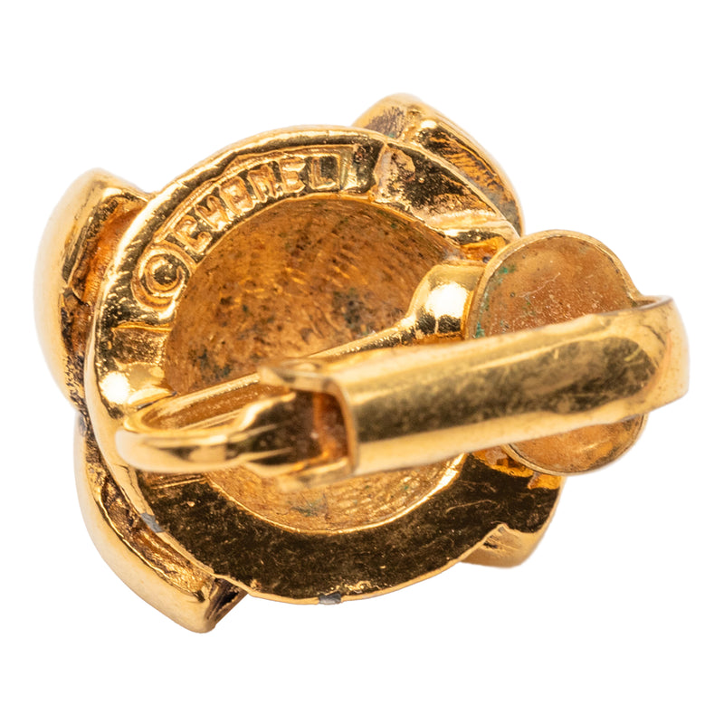 CC Gold Plated Round Clip On Earrings - Image 3