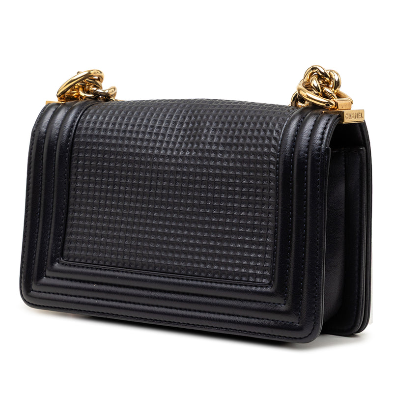Small Lambskin Embossed Cube Boy Flap - Image 2