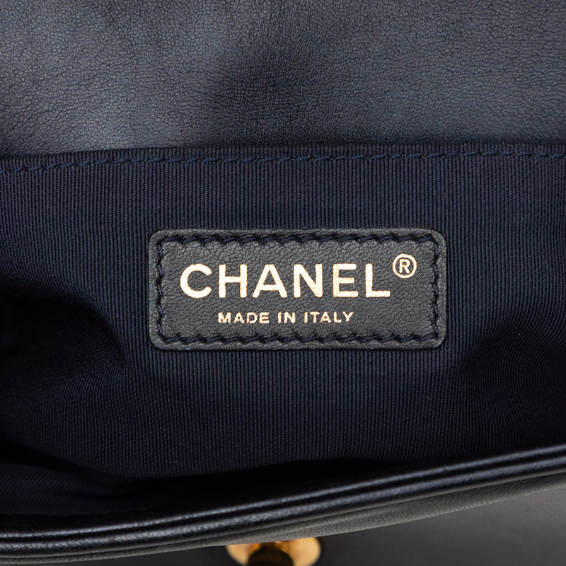 Small Lambskin Embossed Cube Boy Flap - Image 5