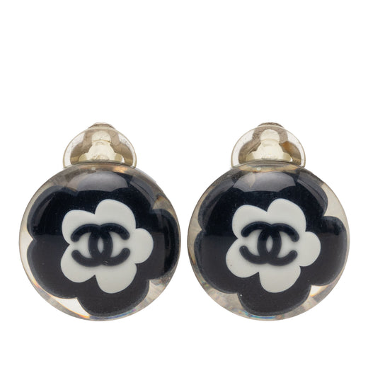 CC Resin Flower Clip On Earrings - Image 1