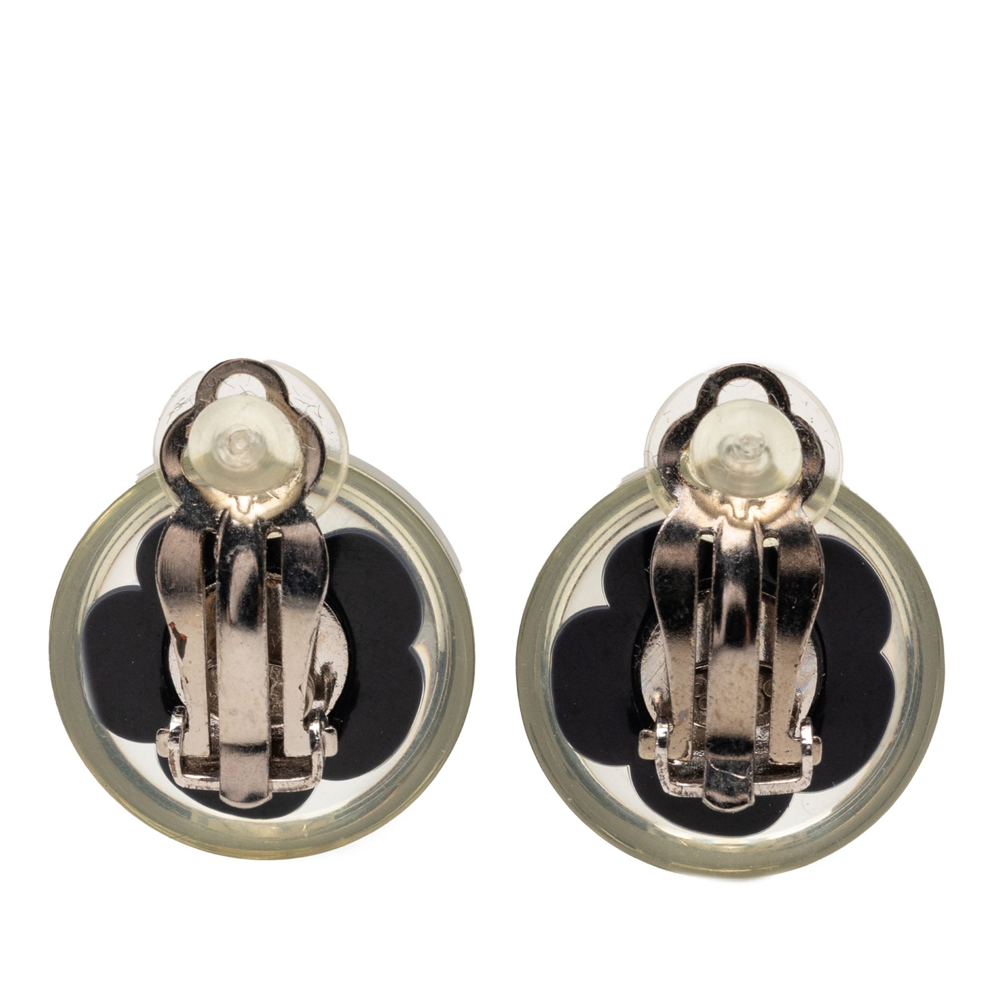CC Resin Flower Clip On Earrings - Image 2