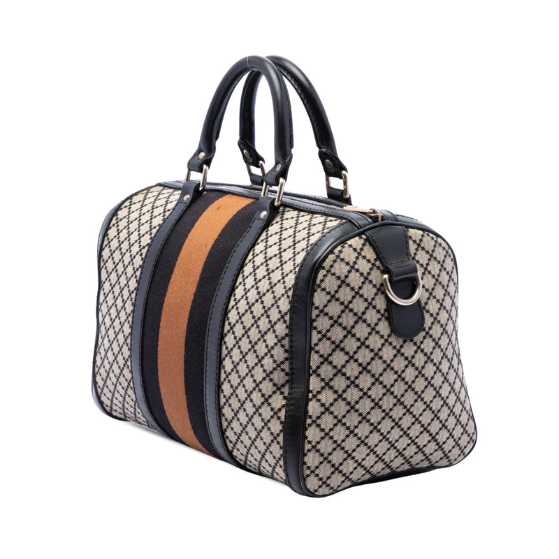 Medium Diamante Canvas Web Joy Boston Bag - Image 2