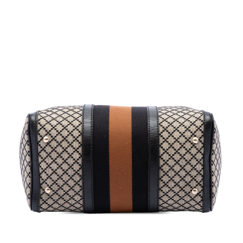 Medium Diamante Canvas Web Joy Boston Bag - Image 3