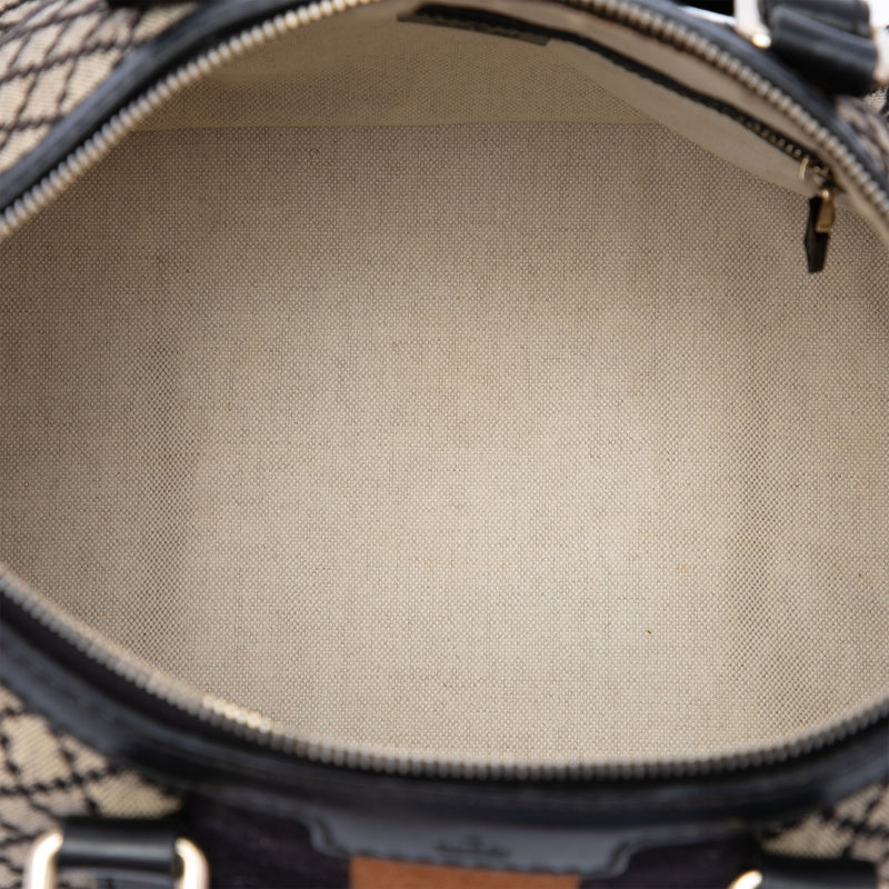 Medium Diamante Canvas Web Joy Boston Bag - Image 4