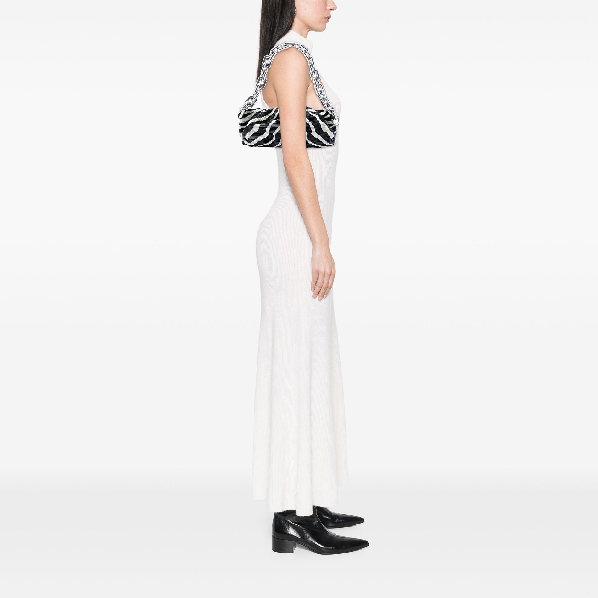 Textured Nappa Zebra Print Chain Pouch - Image 7
