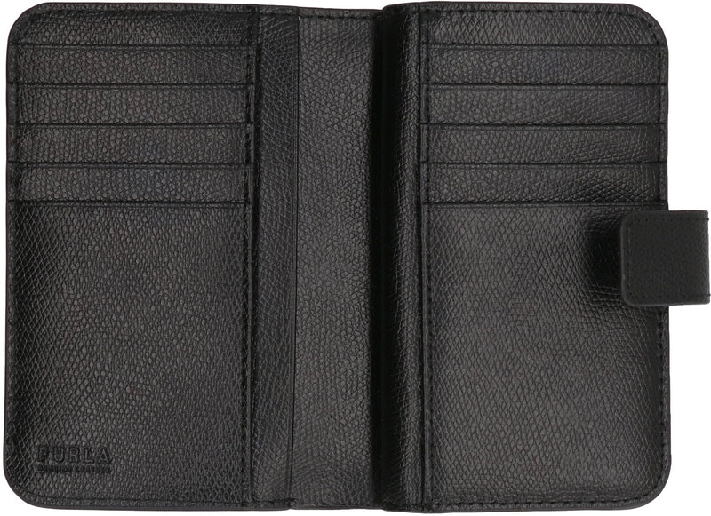 Furla Camelia Wallet — Black Leather