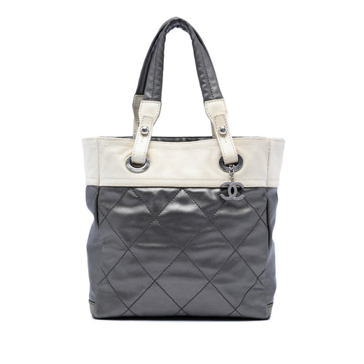 Small Bicolor Quilted Coated Canvas Paris Biarritz Tote - Image 1