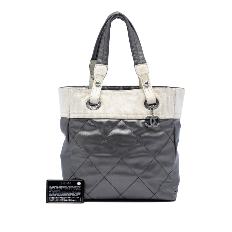 Small Bicolor Quilted Coated Canvas Paris Biarritz Tote - Image 8