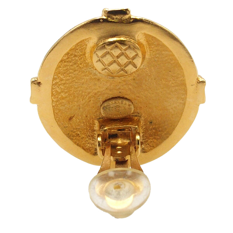 CC Gold Plated Round Clip On Earrings - Image 4