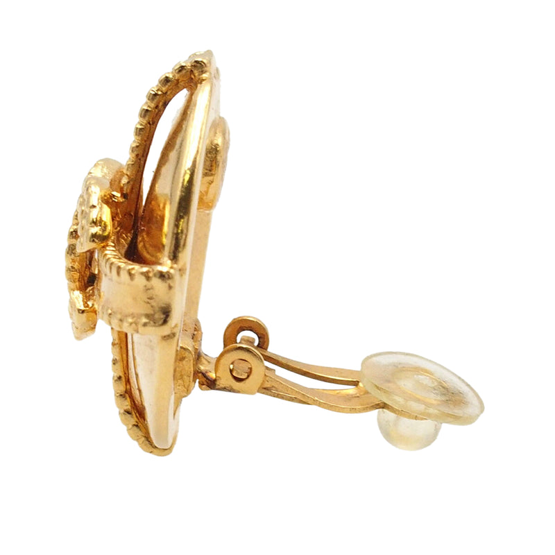 CC Gold Plated Round Clip On Earrings - Image 6