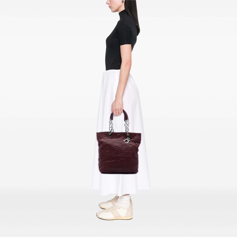 Large Lambskin Cannage Lady Dior Soft Shopping Tote - Image 7