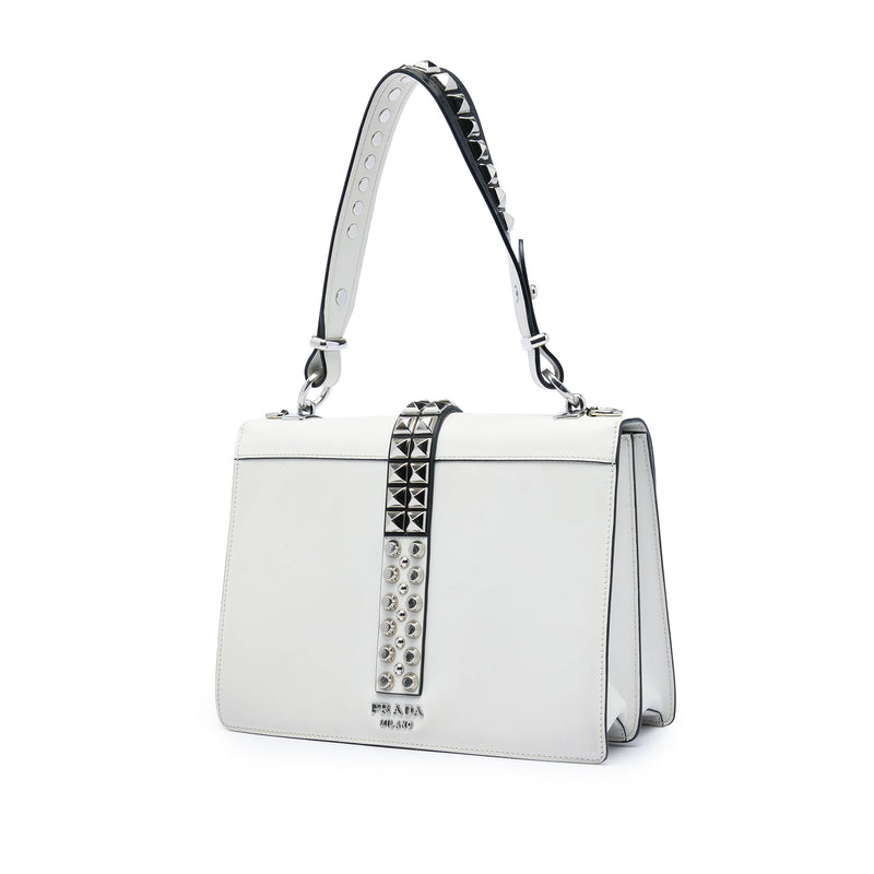 City Calf and Saffiano Studded Elektra Satchel - Image 2