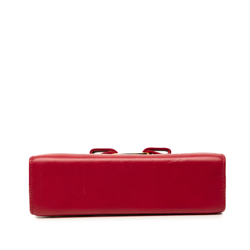 Leather Vara Bow Kiss Lock Chain Crossbody - Image 3