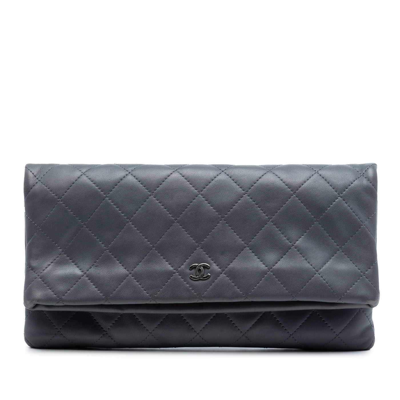 CC Quilted Lambskin Foldover Clutch - Image 1