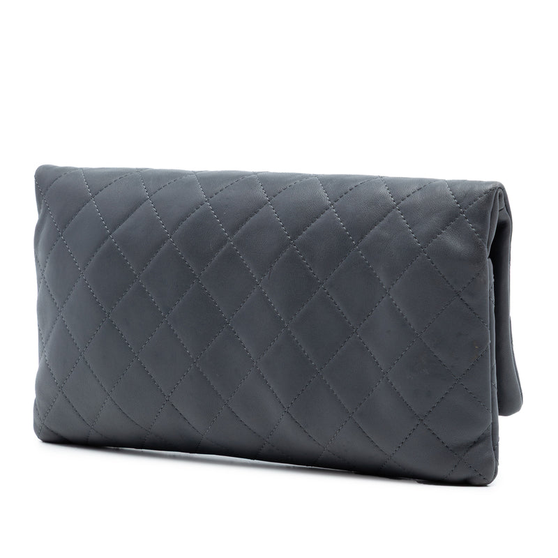 CC Quilted Lambskin Foldover Clutch - Image 2