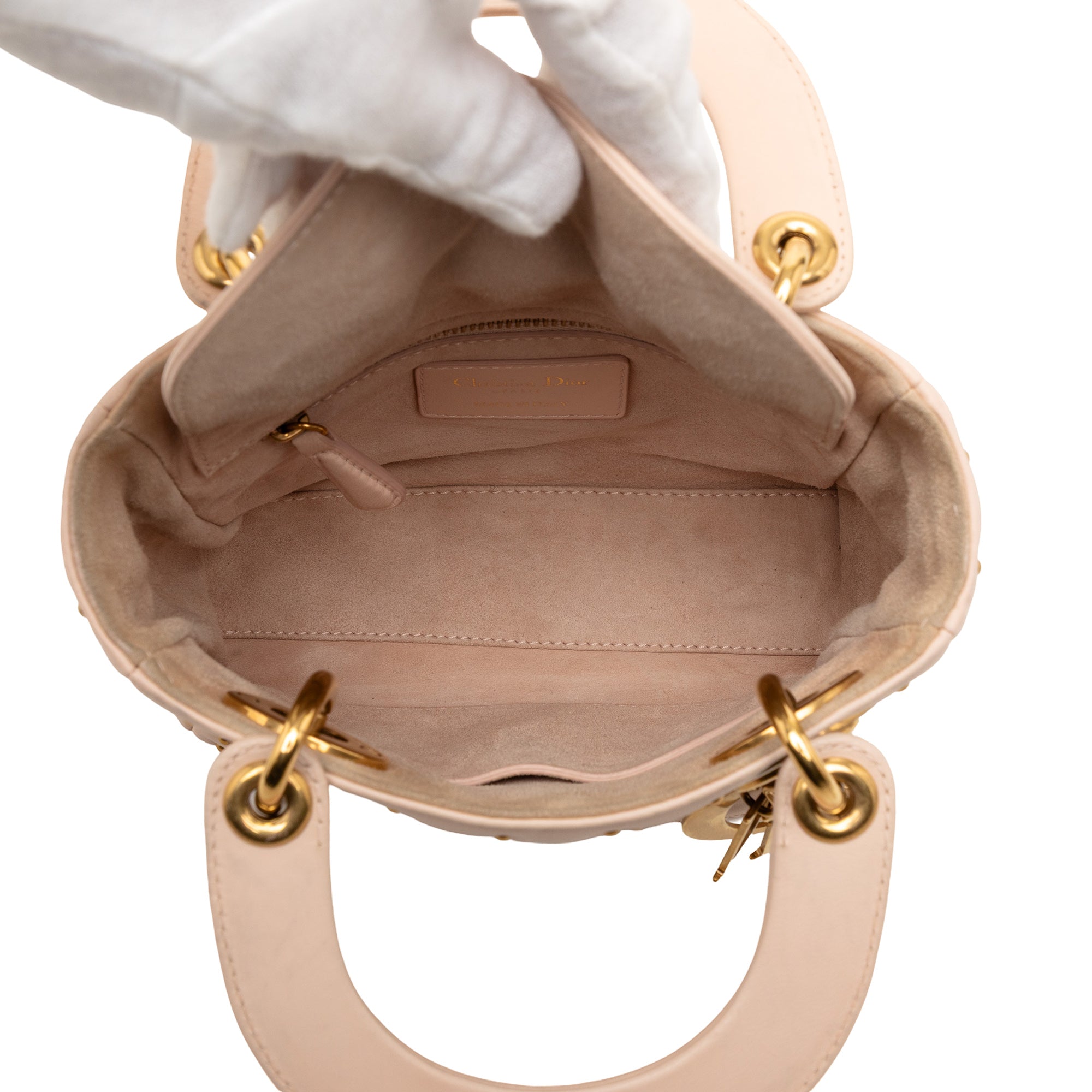 Mini Lambskin Cannage Studded Supple Lady Dior - Image 4