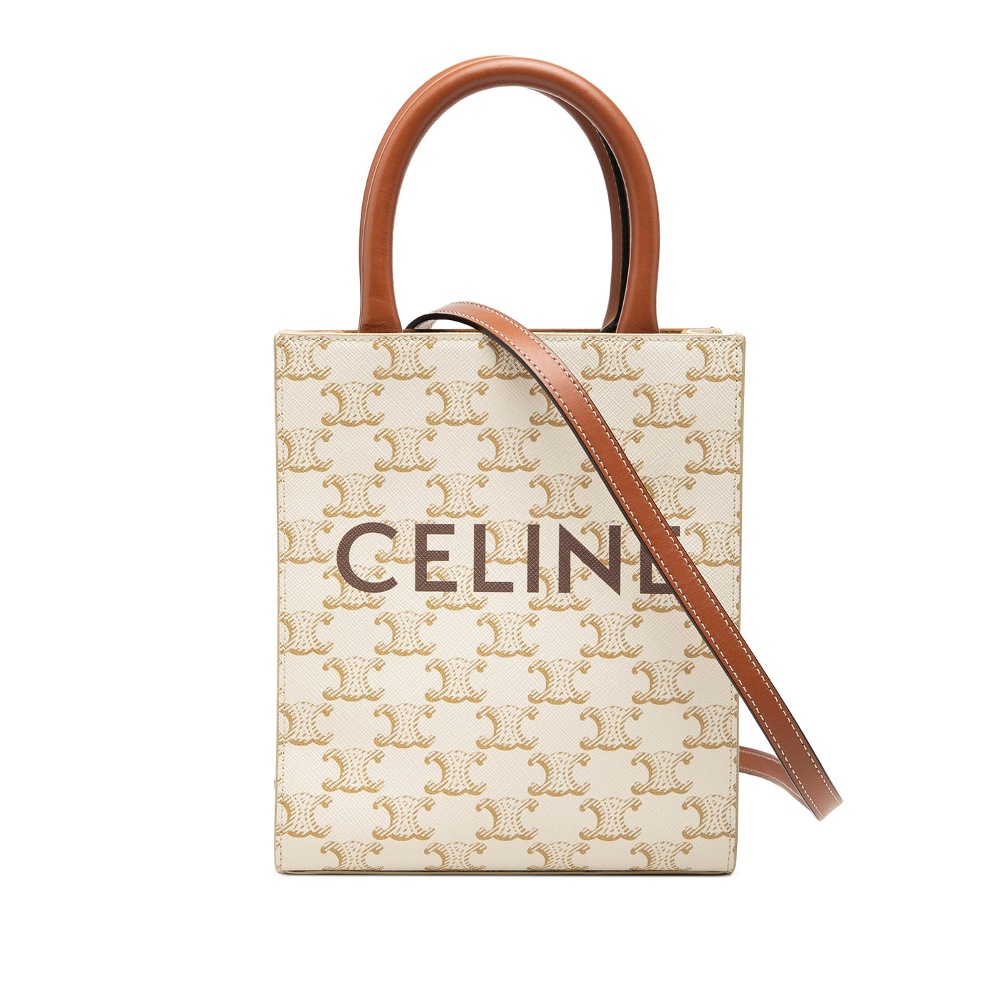 Mini Triomphe Coated Canvas Vertical Cabas Satchel - Image 1