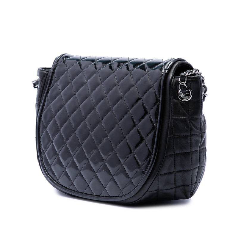 Quilted Patent and Lambskin Twist Crescent Flap - Image 2