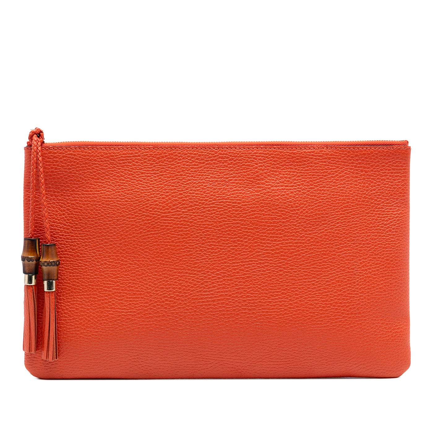 Calfskin Bamboo Tassel Clutch - Image 1
