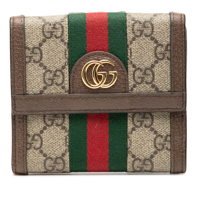 GG Supreme Web Ophidia French Flap Wallet