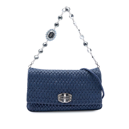 Matelasse Nappa Crystal Chain Satchel - Image 1