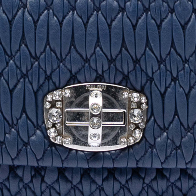 Matelasse Nappa Crystal Chain Satchel - Image 6