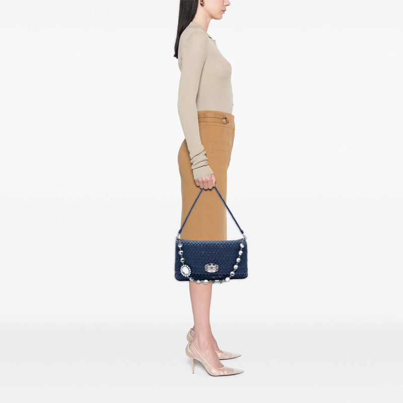 Matelasse Nappa Crystal Chain Satchel - Image 7